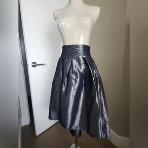 NTW Metalic gun metal silver grey high low skirt